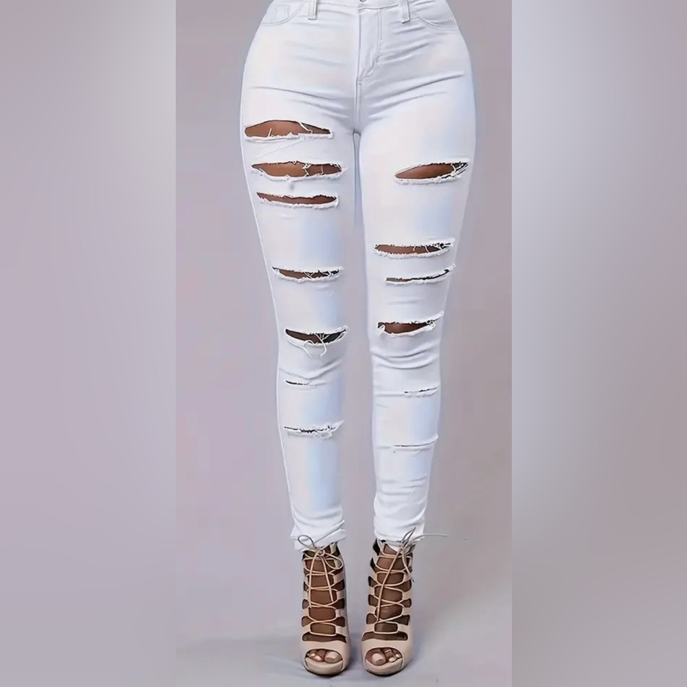 White Ripped Jeans